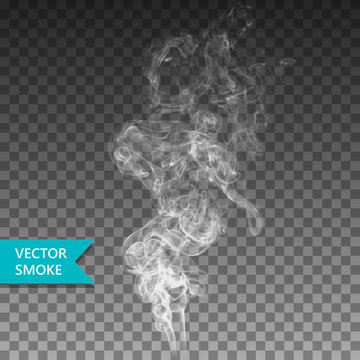 Vector Realistic Smoke On The Transparent Background.