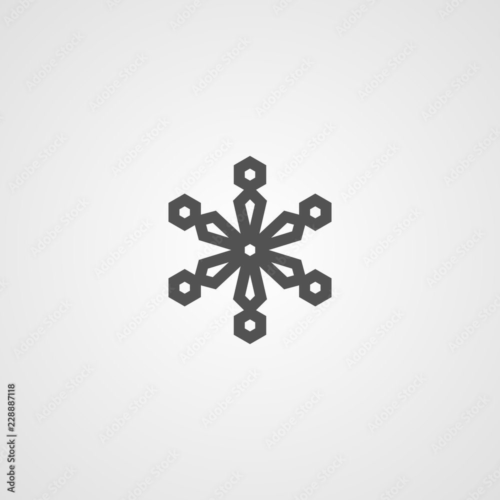 Poster vector isolated snowflake icon. logo for your design