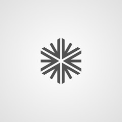 Vector isolated snowflake icon. Logo for your design