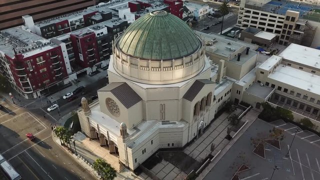 Wilshire blvd temple aerial view