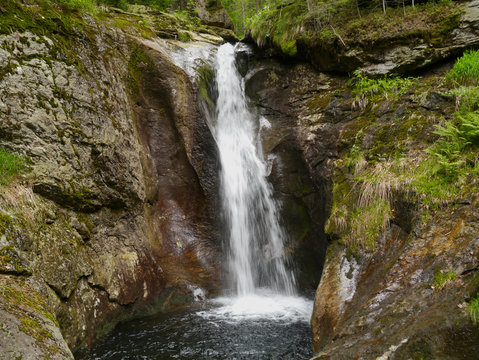 Hochfall am Moosbach in Bodenmais, Bayerischer Wald, Deutschland