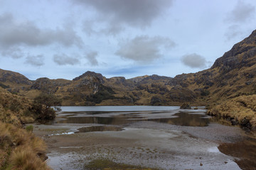panoramic landscape of cajas national park, ecuador