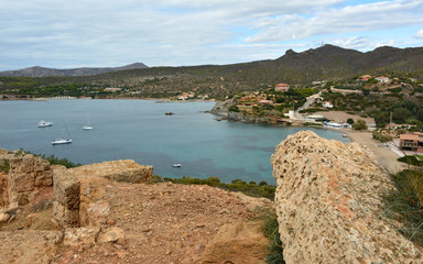 view around Temple of Poseidon Sounion Greece.