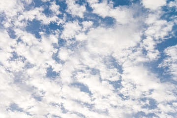 White clouds cirrocumulus and blue sky background