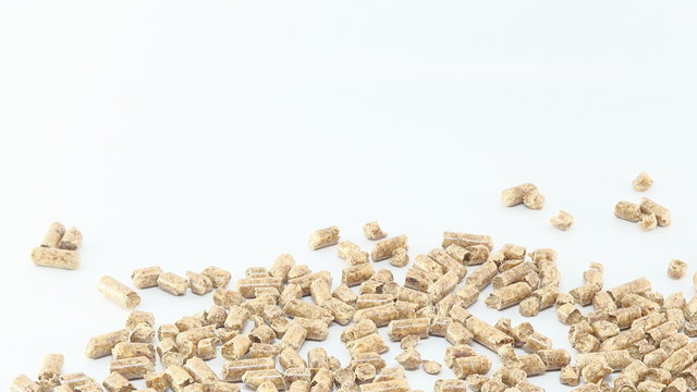 Biocombustible de Pellets para estufas o calderas de calefacci&oacute;n con fondo blanco para texto