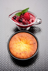 Hot cupcake with white chocolate inside and Redbearidge