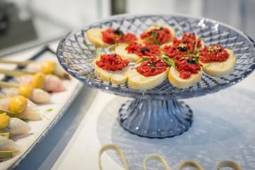 Bruschetta auf Brot / Catering