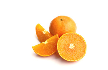 clementine slice on white background with space for text..benefits of clementine.