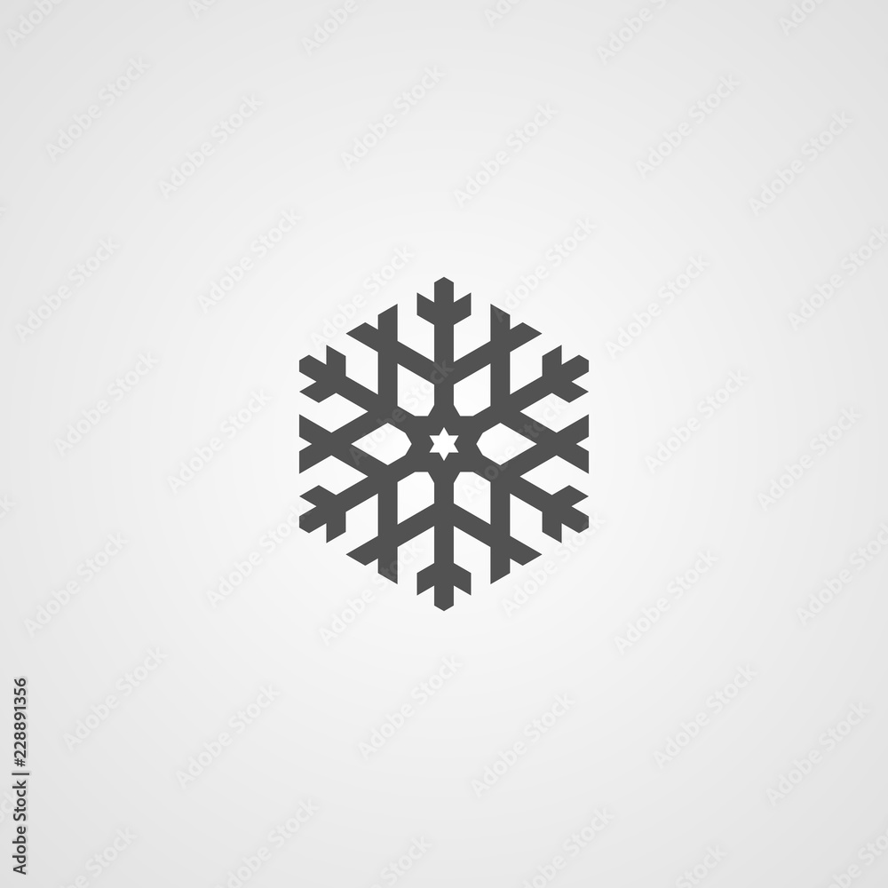 Poster vector isolated snowflake icon. logo for your design