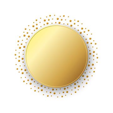 Gold Sticker Isolated. Vector Illustration.