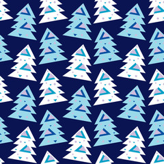 Christmas and New Year seamless background. Christmas trees