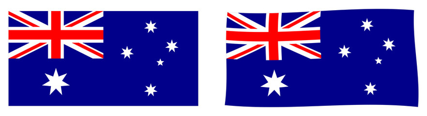 Obraz na płótnie Canvas Commonwealth of Australia flag. Simple and slightly waving version.