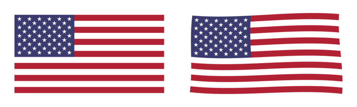 United States of America flag. Simple and slightly waving version.
