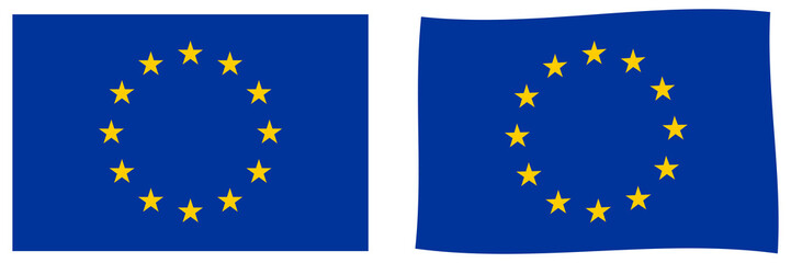 European Union (EU) flag. Simple and slightly waving version.
