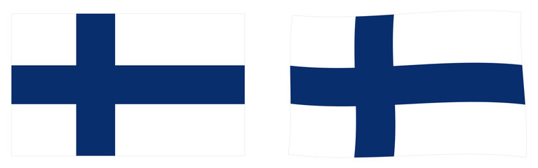Republic of Finland flag. Simple and slightly waving version.