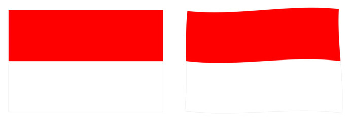 Republic of Indonesia flag. Simple and slightly waving version.