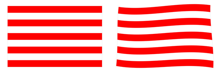 Naval jack of Indonesia flag. Simple and slightly waving version.