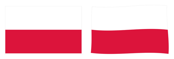 Republic of Poland flag. Simple and slightly waving version.