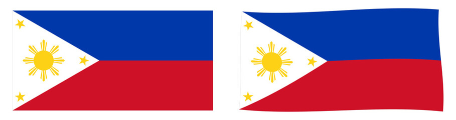 Republic of the Philippines flag. Simple and slightly waving version.