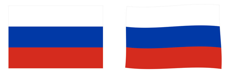 Russian Federation (Russia) flag. Simple and slightly waving version.