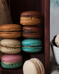 Appetizing colorful macaroons
