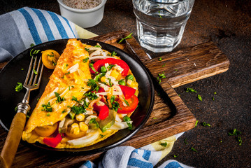 Stuffed omelette with vegetable
