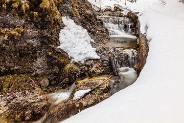 mountain stream in winter