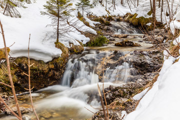 mountain stream in winter