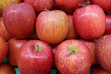 Heap of Fresh Red Apple Fruits for Background or  Banner 