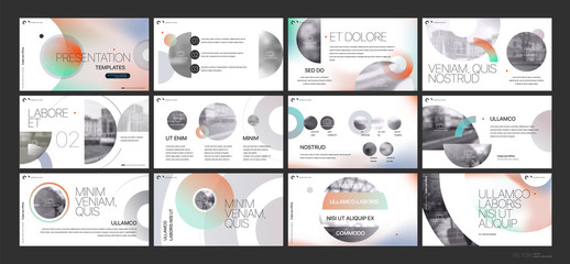 Presentation template. Gradient elements for slide presentations on a white background. Use also as a flyer, brochure, corporate report, marketing, advertising, annual report, banner. Vector