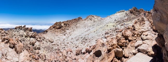 At the top of Teide volcano, highest peak in Spain