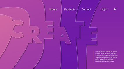 Colorful gradient background. Wavy web design, cover, poster concept. Creative geometric paper cut design. User experience and user interface development. Vector illustration