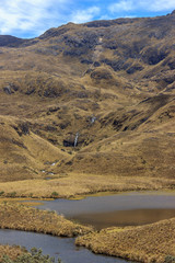 panoramic landscape of cajas national park, ecuador