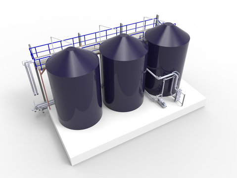 3D render - industrial silo