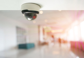 security camera surveillance installed on ceiling
