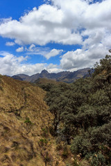 panoramic landscape of cajas national park, ecuador