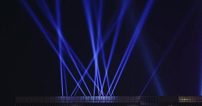 Light laser performance on the roof top building