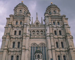 Fototapeta premium old french church facade in france
