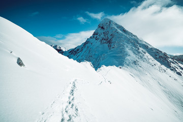 Obraz premium Landscape of Tatra mountains in Winter