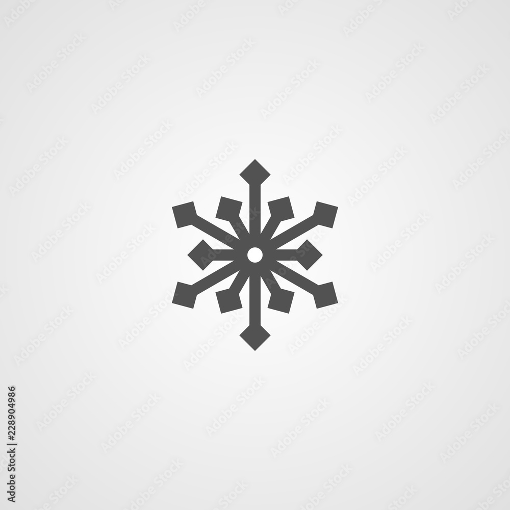 Poster vector isolated snowflake icon. logo for your design