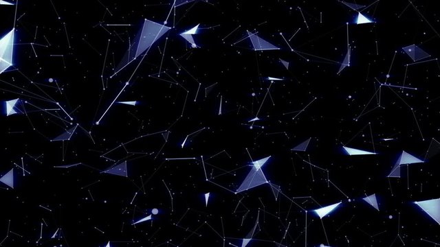 Broken items fly to the camera.Futuristic technology abstract background.