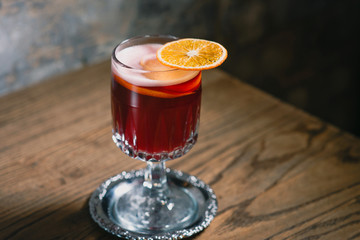 red mulled wine on the table
