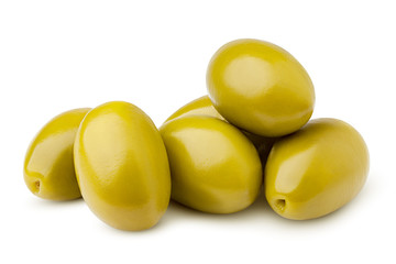 olive isolated on white background, clipping path, full depth of field