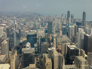 Fototapeta premium aerial view of Chicago downtown