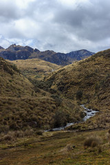 panoramic landscape of cajas national park, ecuador