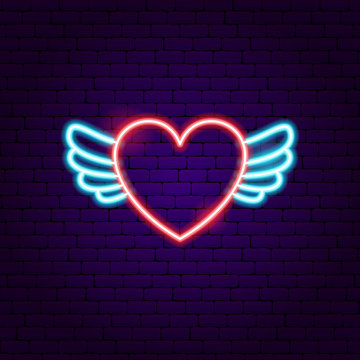 Heart Wings Neon Sign