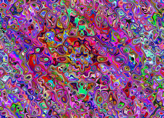 Multicolored kaleidoscope abstract chaos liquid spotted pattern.