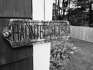 A Haunted House sign