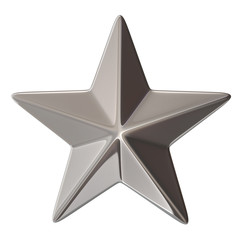 3D illustration silver star sign Symbol