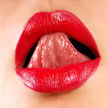 Woman's red lips